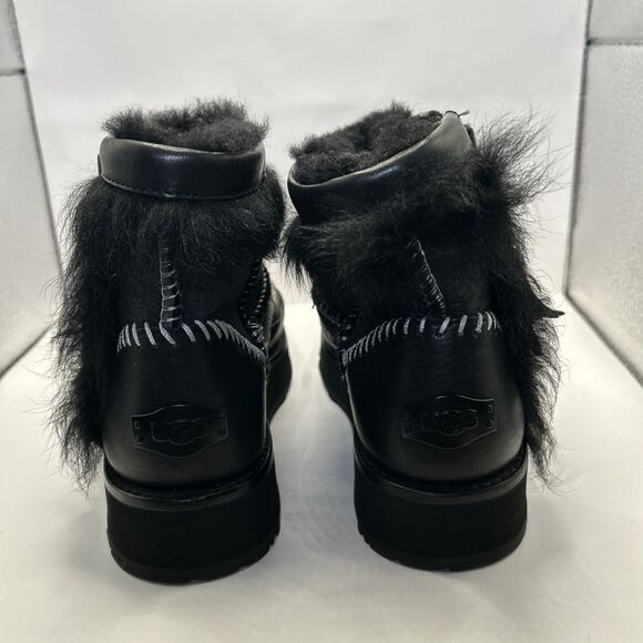 UGG Fluff Punk Women’s Boots Black Size 6 Platform Sheepskin Lined STORE MODEL - Picture 14 of 16